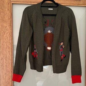 Bode Cardigan with Red Accents